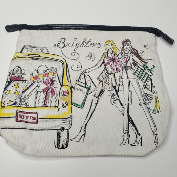 Brighton || Cream Cosmetic Bag Taxi Theme - Picture 1 of 8